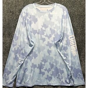 Old Tejas Mens Size L Blue Long Sleeve Camo UV Tex Flex Athletic T Shirt (M4)